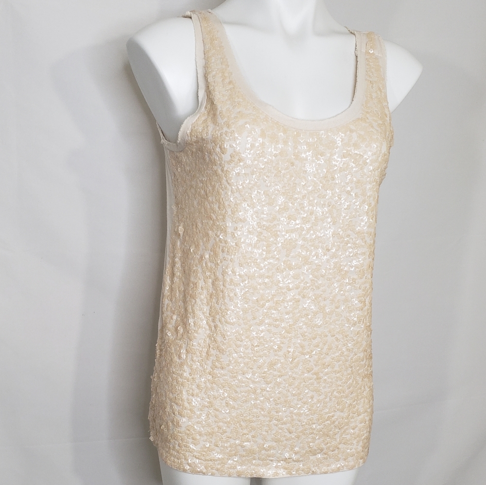 J.Crew Light Pink Sequined Tank Top Size Med